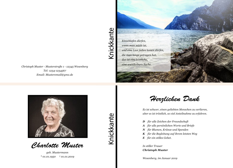 Danksagungskarten Trauer Danksagungskarten Trauer