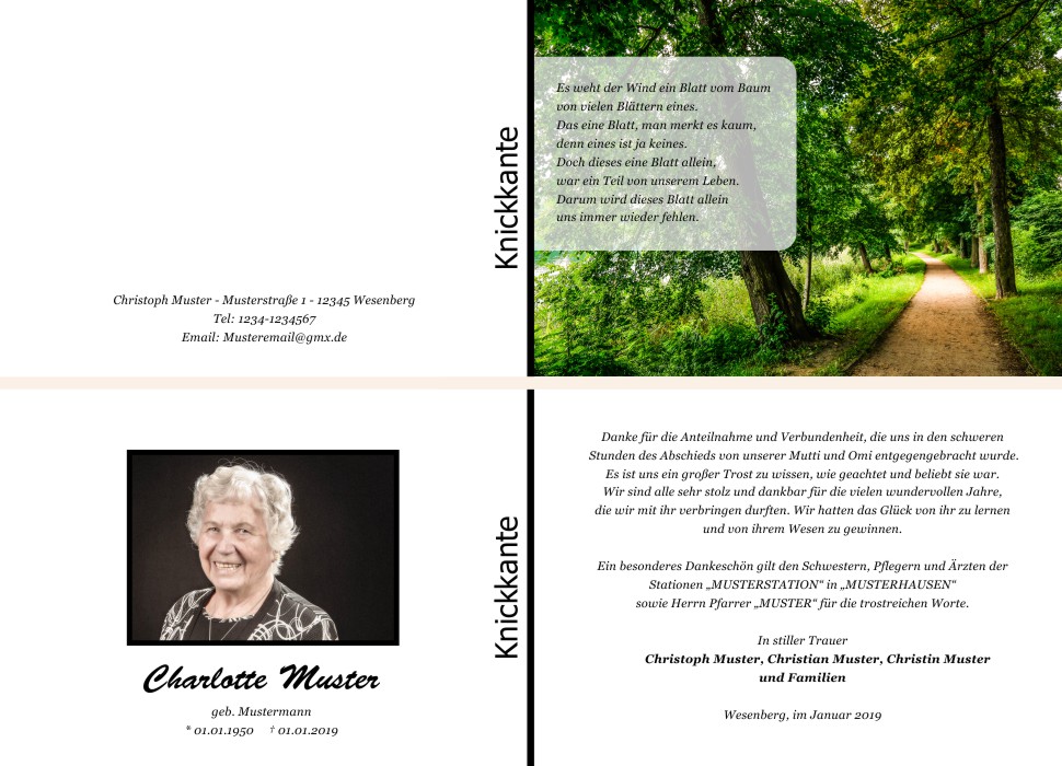 Danksagungskarten Trauer Danksagungskarten Trauer