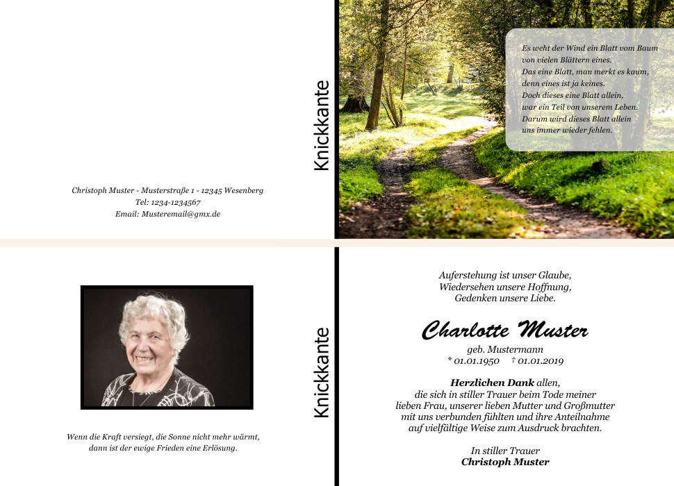 Danksagungskarten Trauer Danksagungskarten Trauer