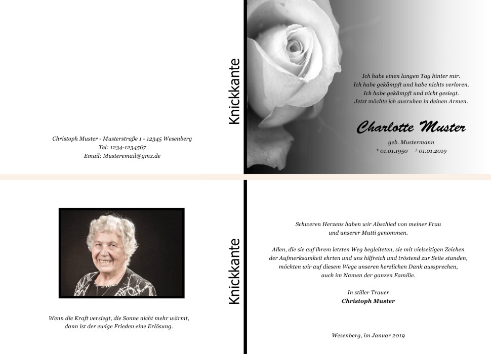 Danksagungskarten Trauer Danksagungskarten Trauer