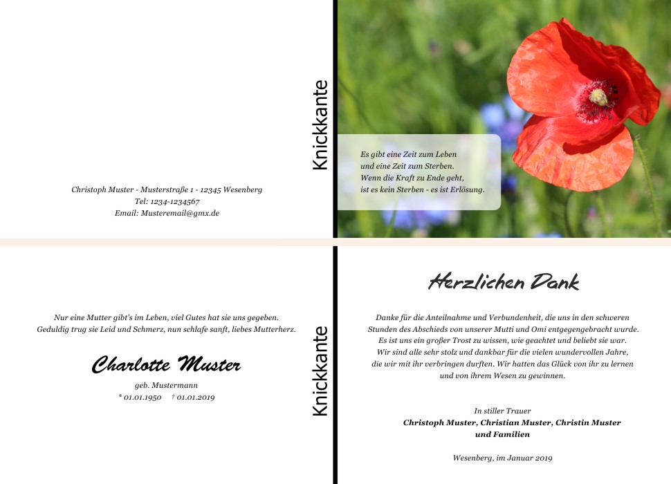 Danksagungskarten Trauer Danksagungskarten Trauer