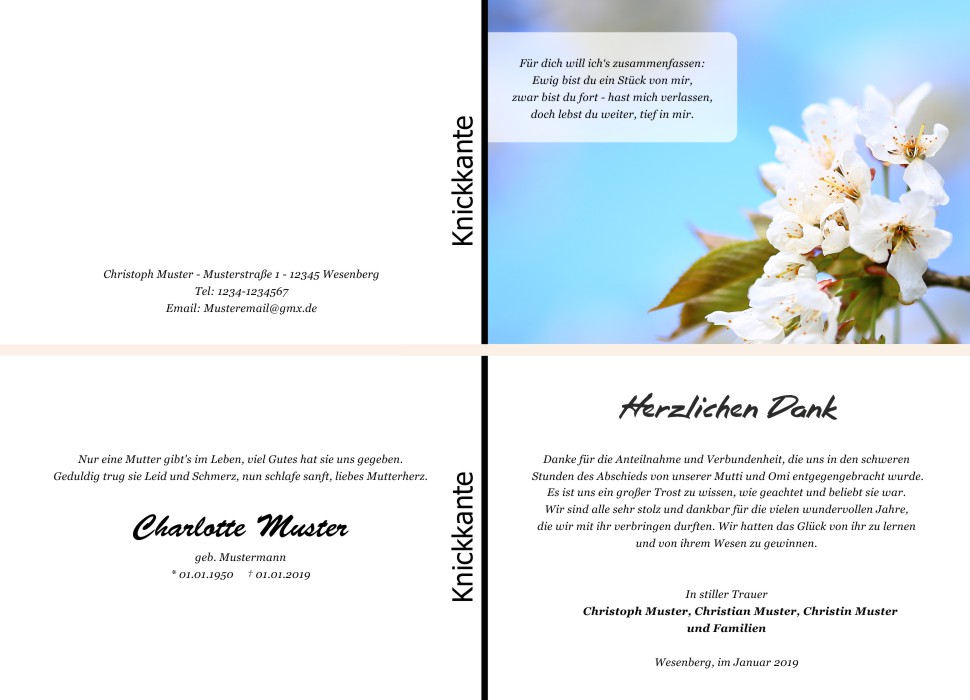 Danksagungskarten Trauer Danksagungskarten Trauer