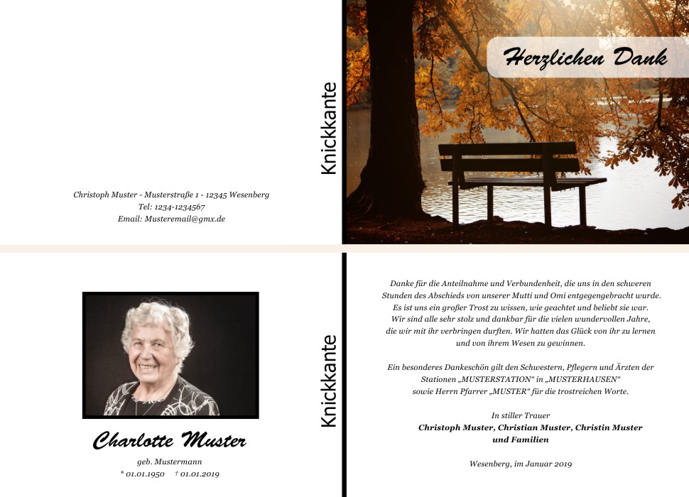Danksagungskarten Trauer Danksagungskarten Trauer
