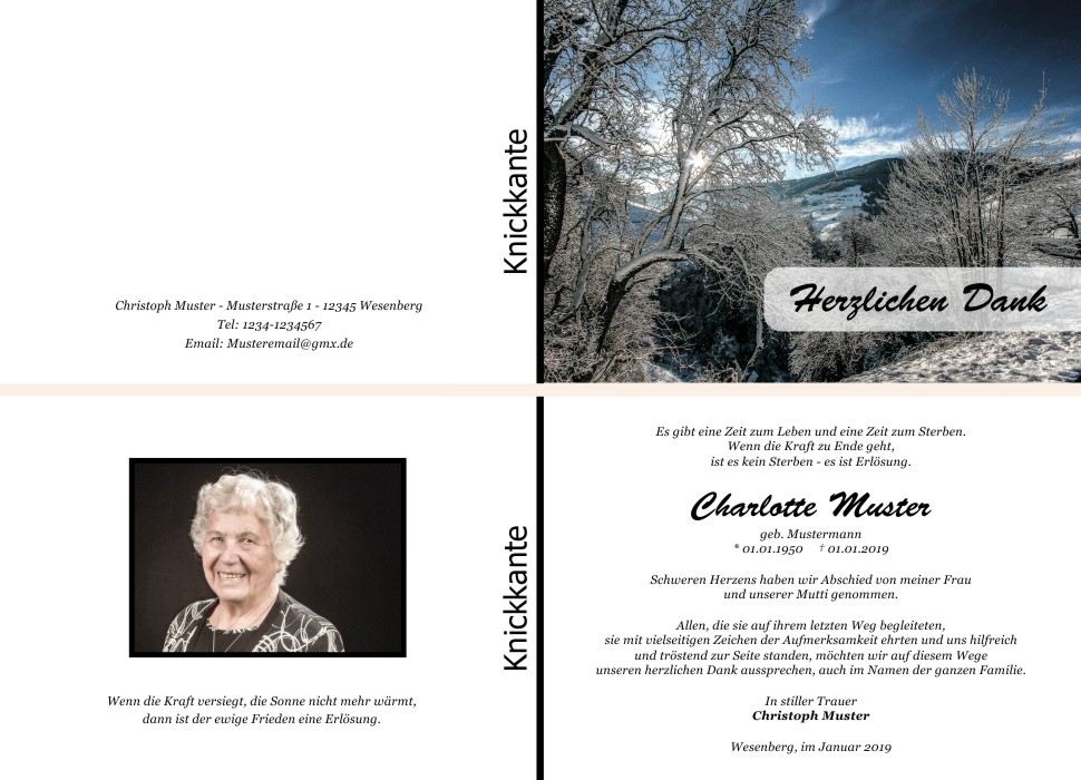 Danksagungskarten Trauer Danksagungskarten Trauer