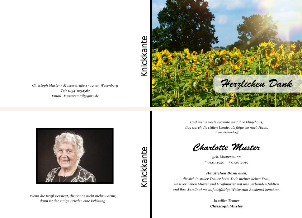 Danksagungskarten Trauer Danksagungskarten Trauer