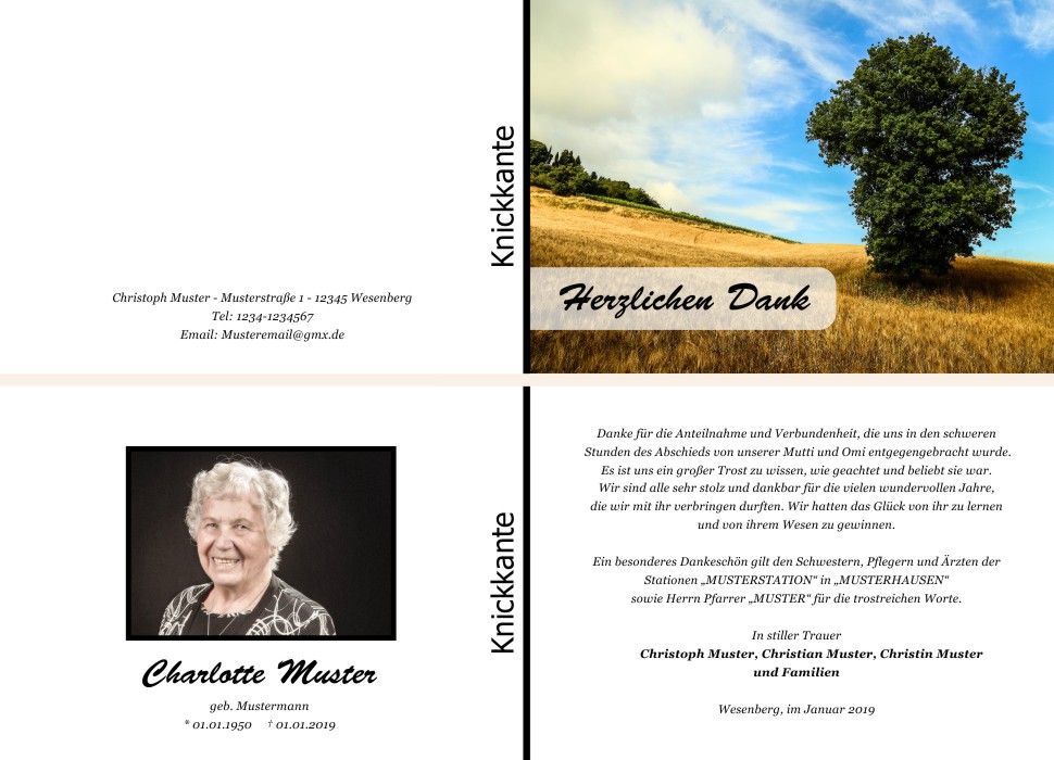 Danksagungskarten Trauer Danksagungskarten Trauer