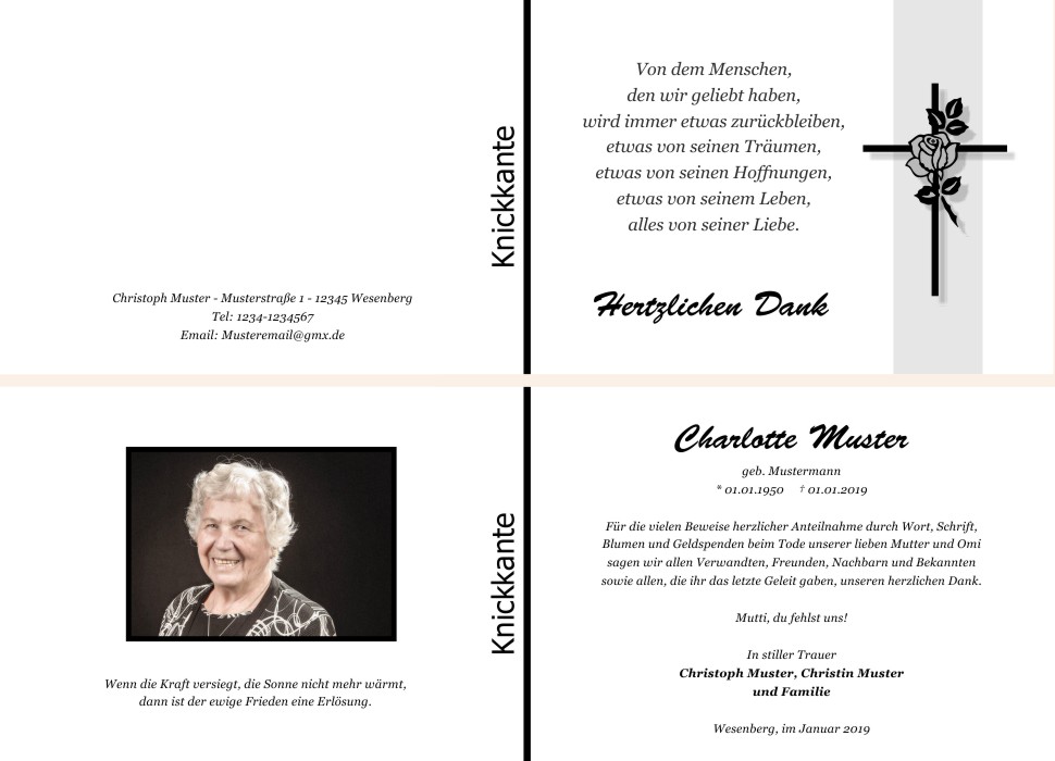 Danksagungskarten Trauer Danksagungskarten Trauer