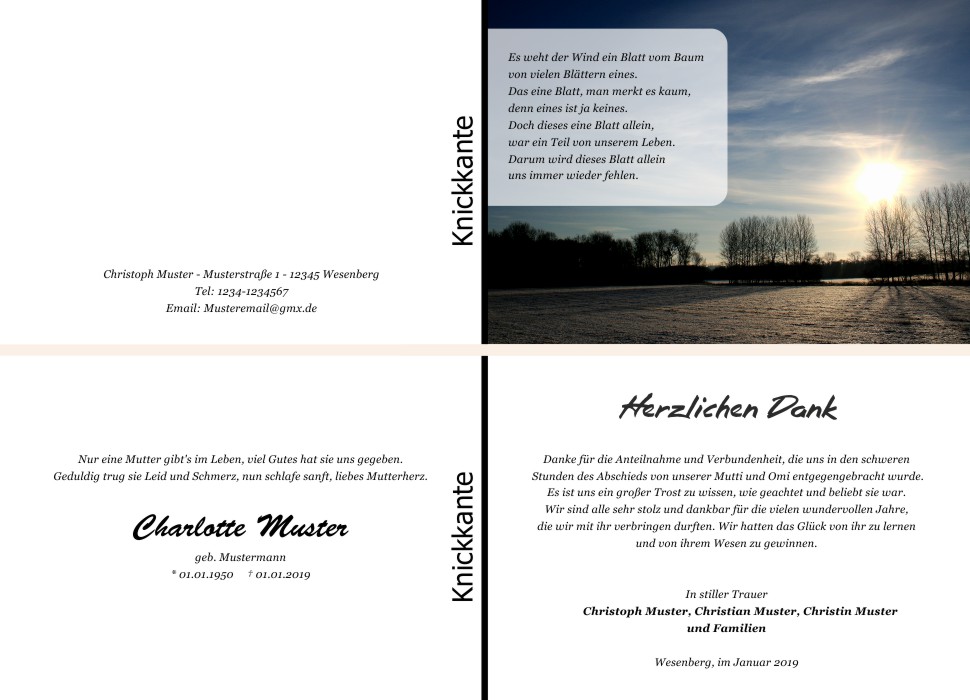 Danksagungskarten Trauer Danksagungskarten Trauer
