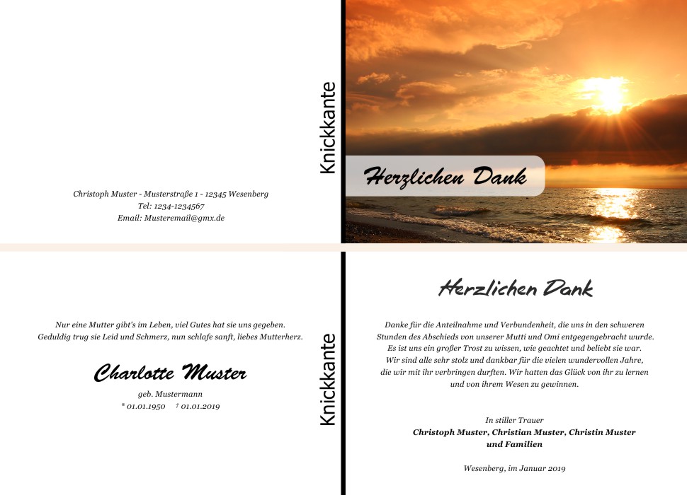 Danksagungskarten Trauer Danksagungskarten Trauer