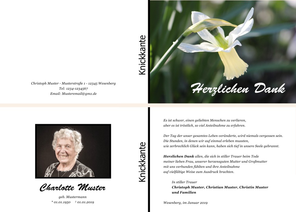 Danksagungskarten Trauer Danksagungskarten Trauer