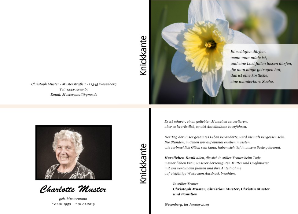 Danksagungskarten Trauer Danksagungskarten Trauer