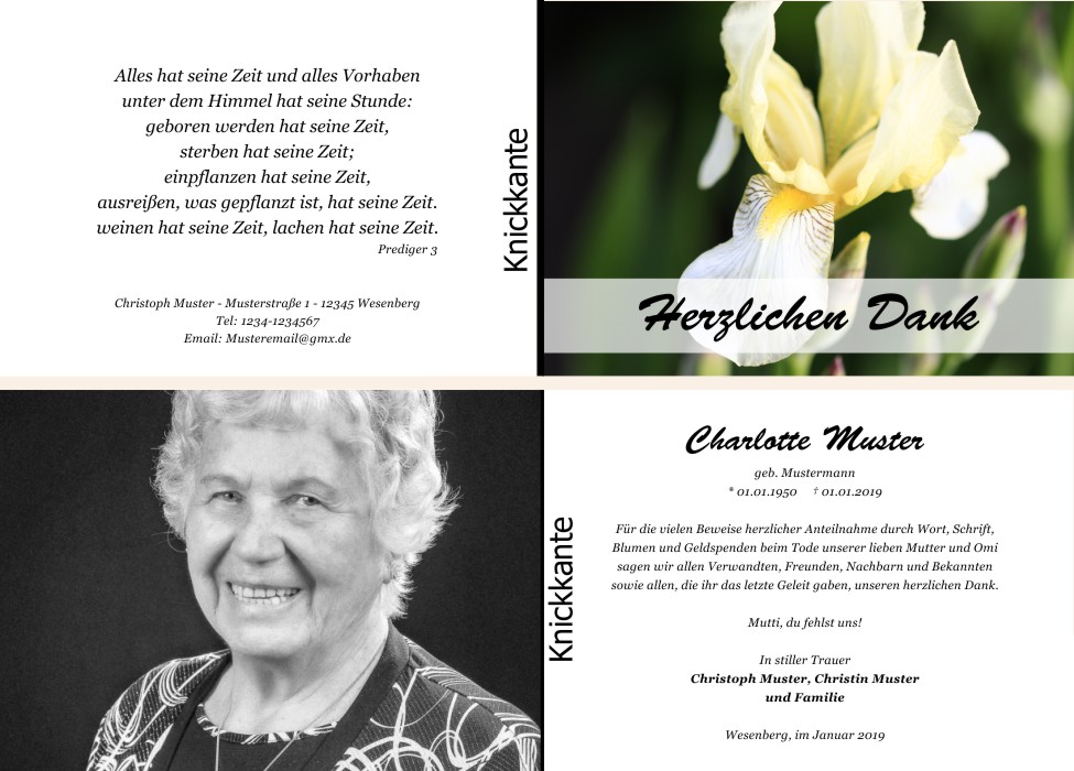 Danksagungskarten Trauer Danksagungskarten Trauer