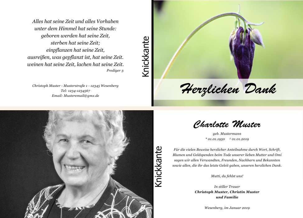 Danksagungskarten Trauer Danksagungskarten Trauer