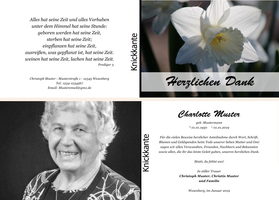 Danksagungskarten Trauer Danksagungskarten Trauer