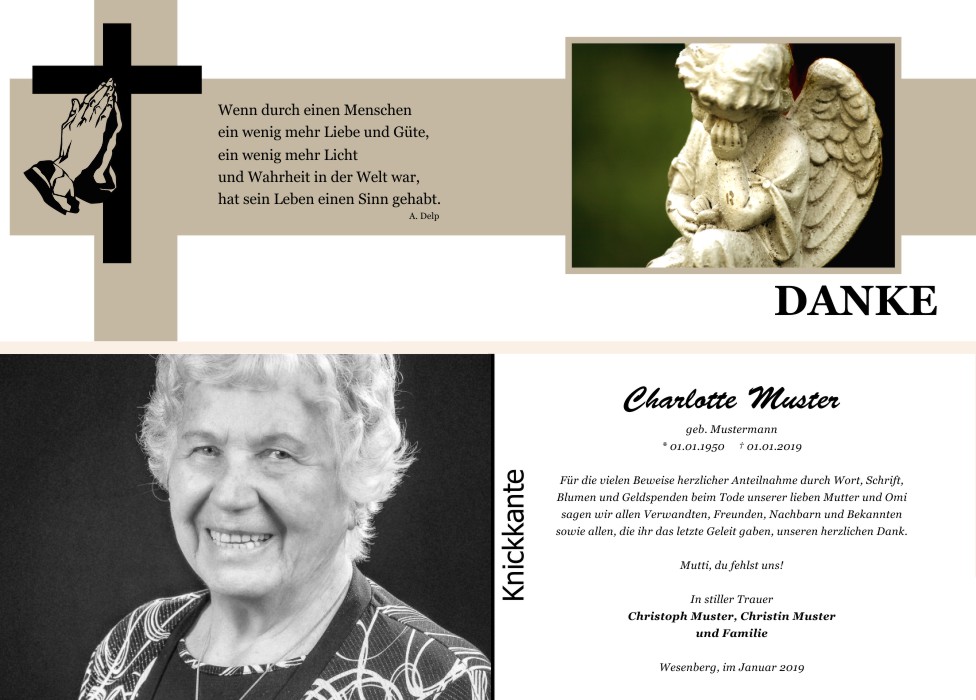 Danksagungskarten Trauer Danksagungskarten Trauer