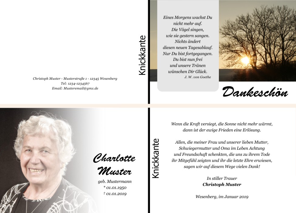 Danksagungskarten Trauer Danksagungskarten Trauer