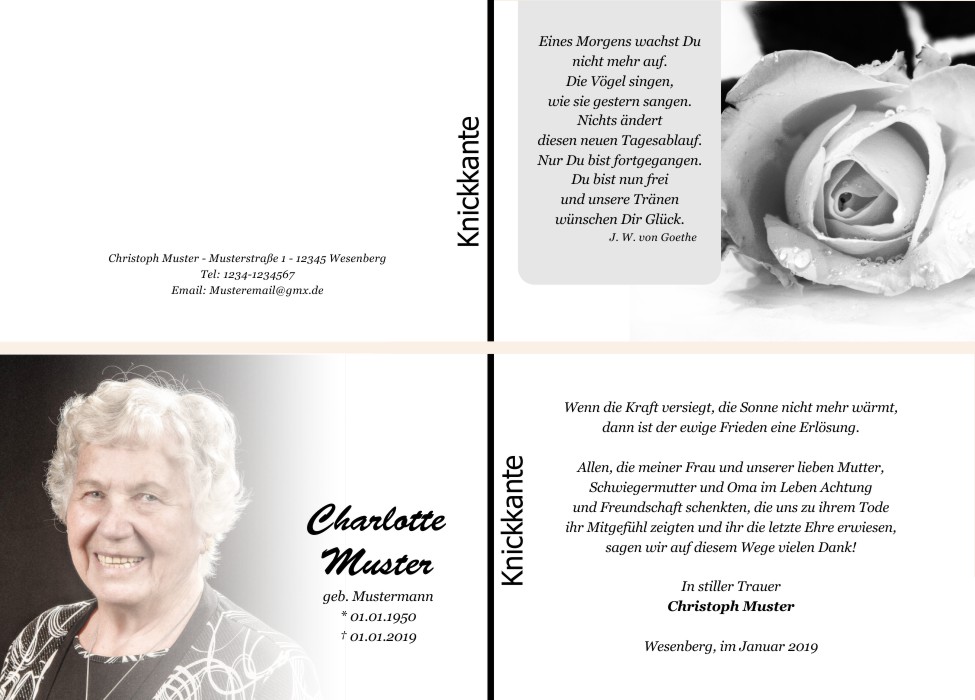 Danksagungskarten Trauer Danksagungskarten Trauer