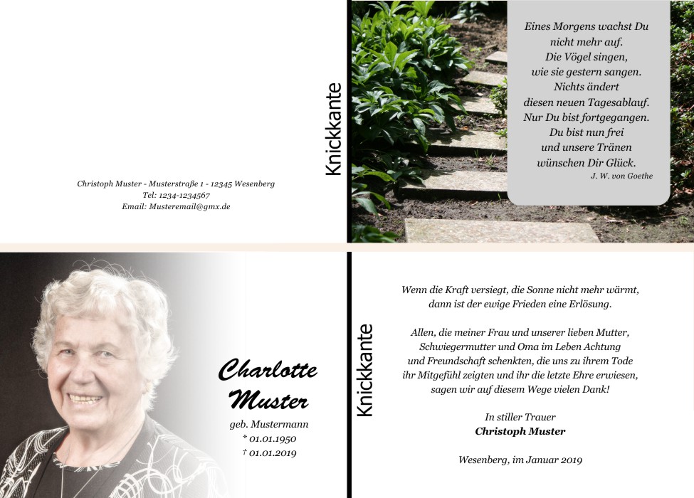 Danksagungskarten Trauer Danksagungskarten Trauer