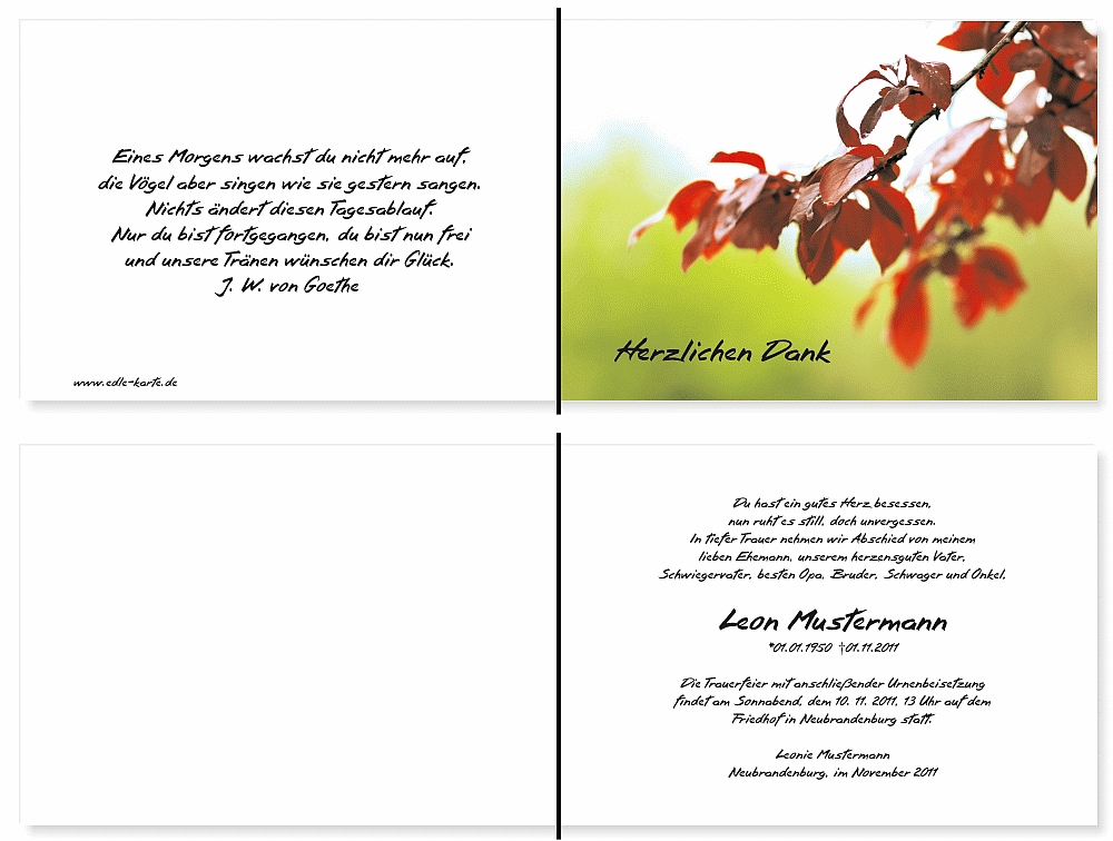 Danksagungskarten Trauer Danksagungskarten Trauer