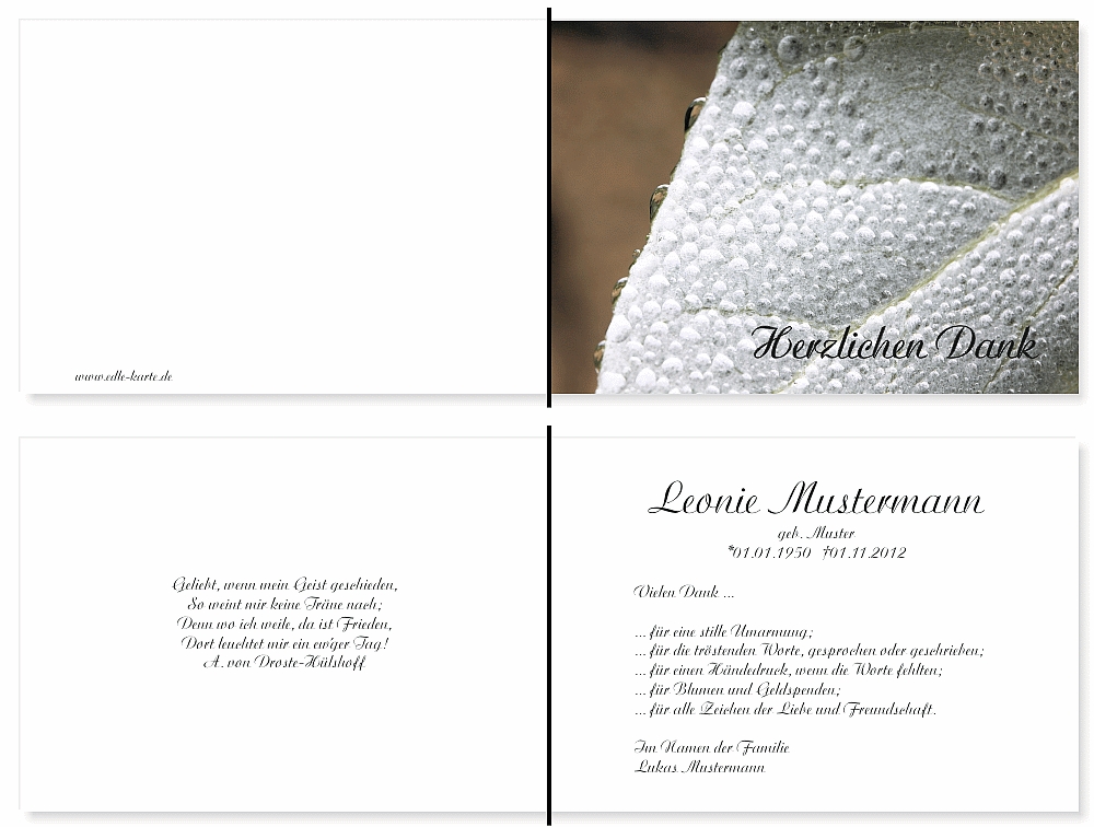 Danksagungskarten Trauer Danksagungskarten Trauer