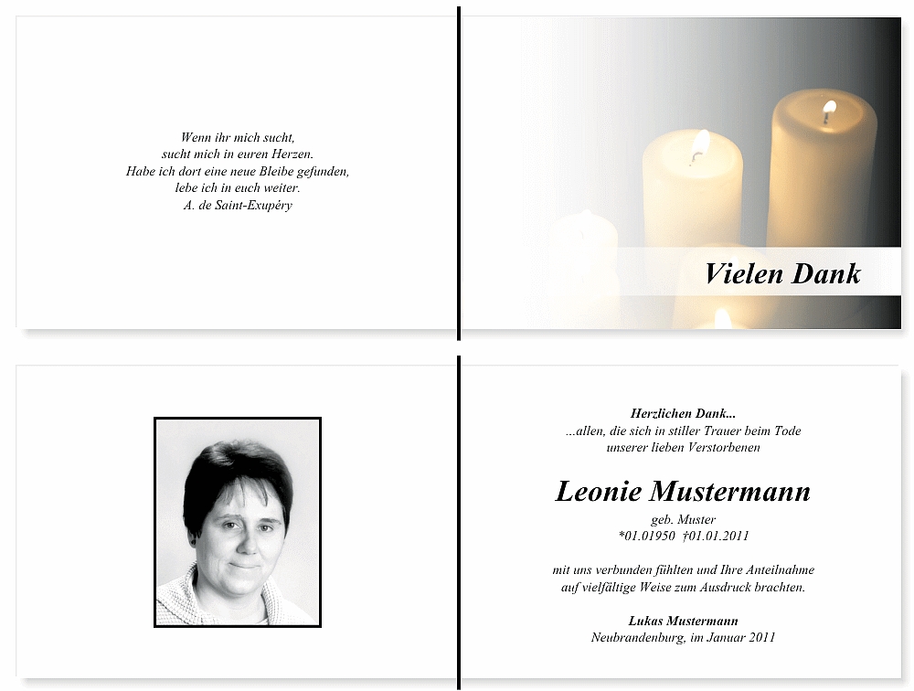 Danksagungskarten Trauer Danksagungskarten Trauer