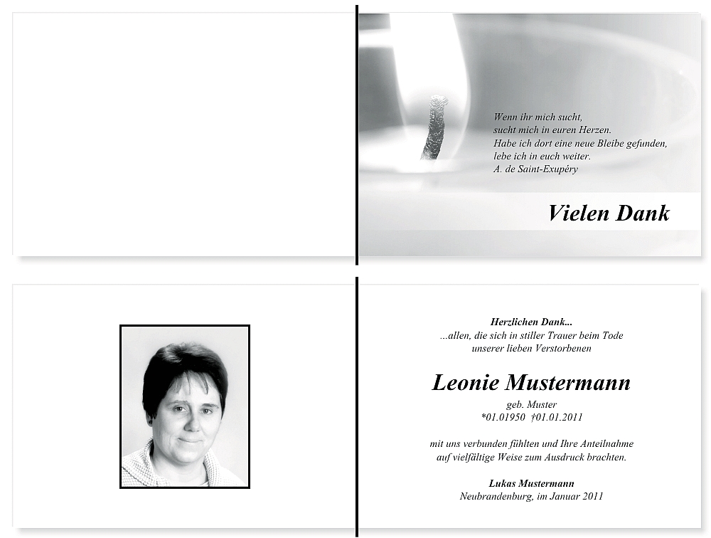 Danksagungskarten Trauer Danksagungskarten Trauer