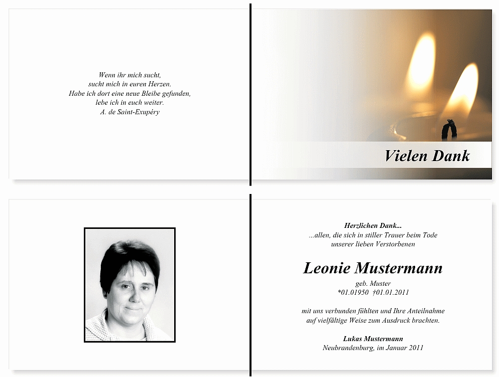 Danksagungskarten Trauer Danksagungskarten Trauer