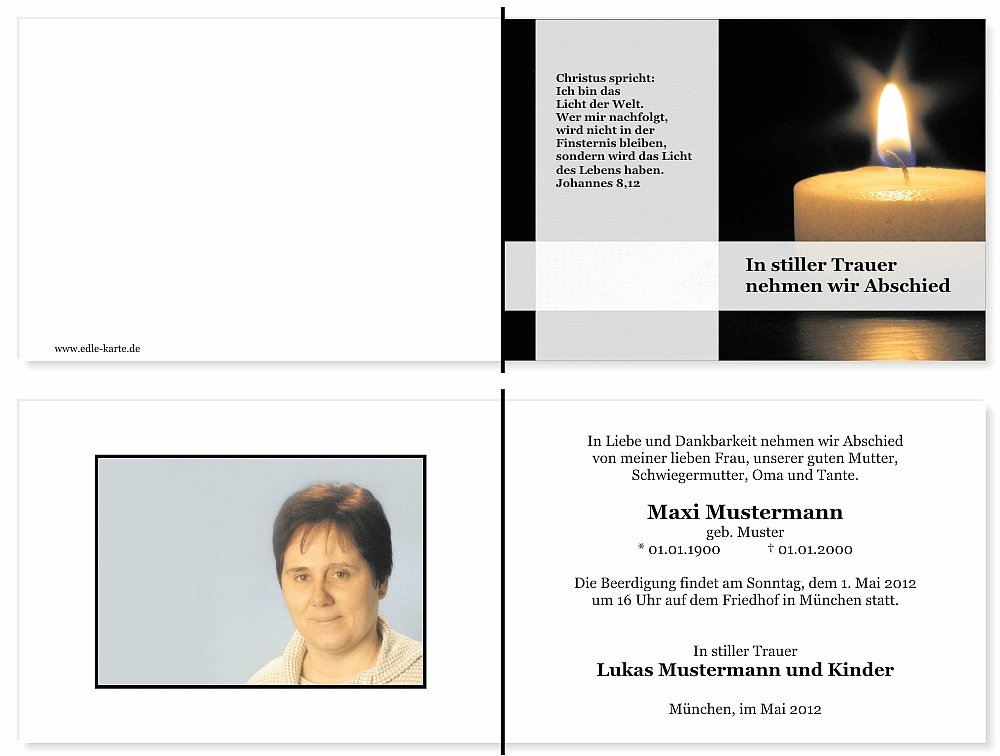Danksagungskarten Trauer Danksagungskarten Trauer