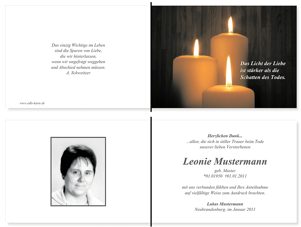 Danksagungskarten Trauer Danksagungskarten Trauer