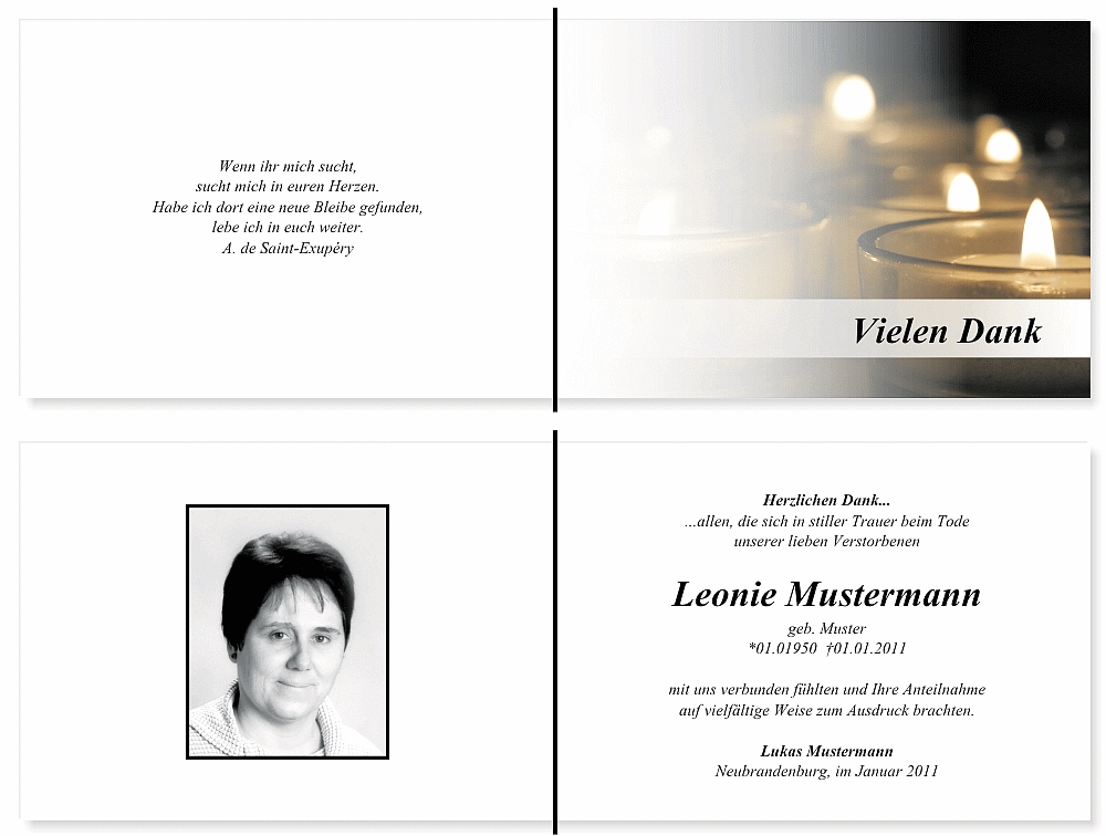 Danksagungskarten Trauer Danksagungskarten Trauer