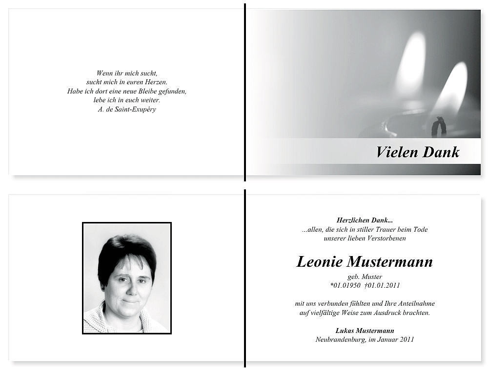 Danksagungskarten Trauer Danksagungskarten Trauer