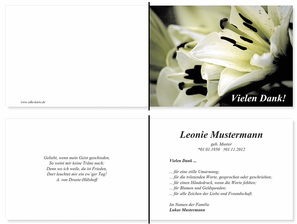 Danksagungskarten Trauer Danksagungskarten Trauer