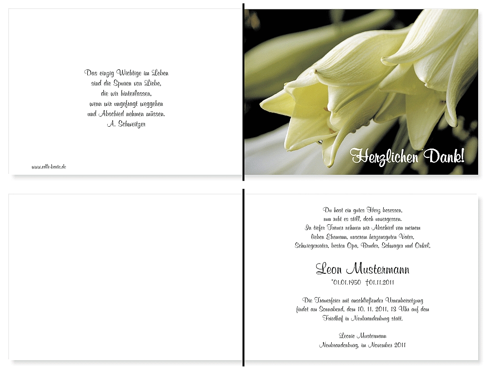 Danksagungskarten Trauer Danksagungskarten Trauer