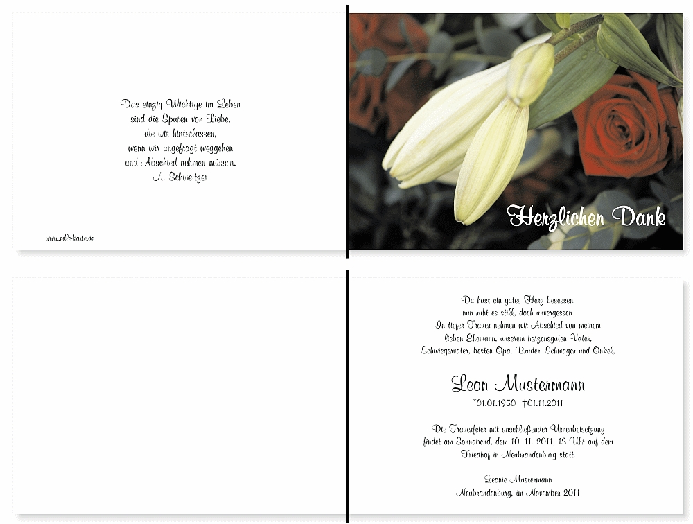Danksagungskarten Trauer Danksagungskarten Trauer