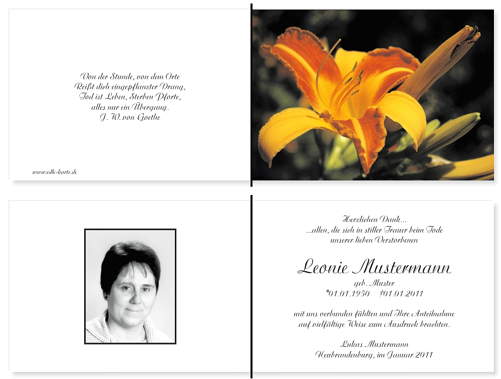 Danksagungskarten Trauer Danksagungskarten Trauer