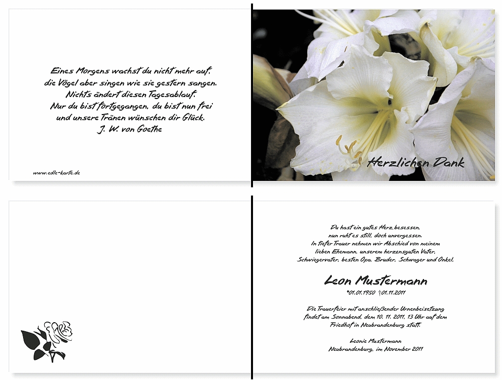 Danksagungskarten Trauer Danksagungskarten Trauer