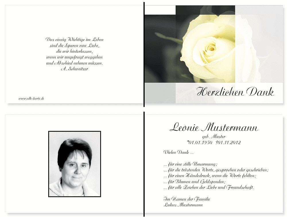 Danksagungskarten Trauer Danksagungskarten Trauer