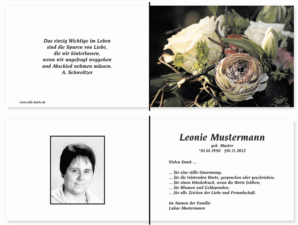 Danksagungskarten Trauer Danksagungskarten Trauer