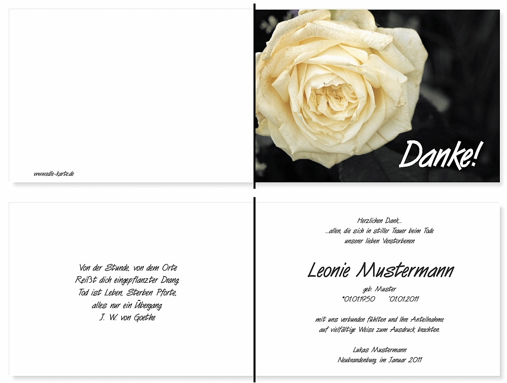 Danksagungskarten Trauer Danksagungskarten Trauer