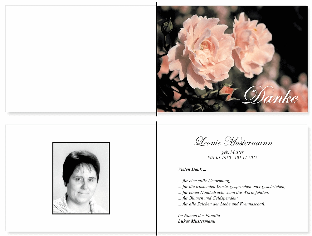 Danksagungskarten Trauer Danksagungskarten Trauer