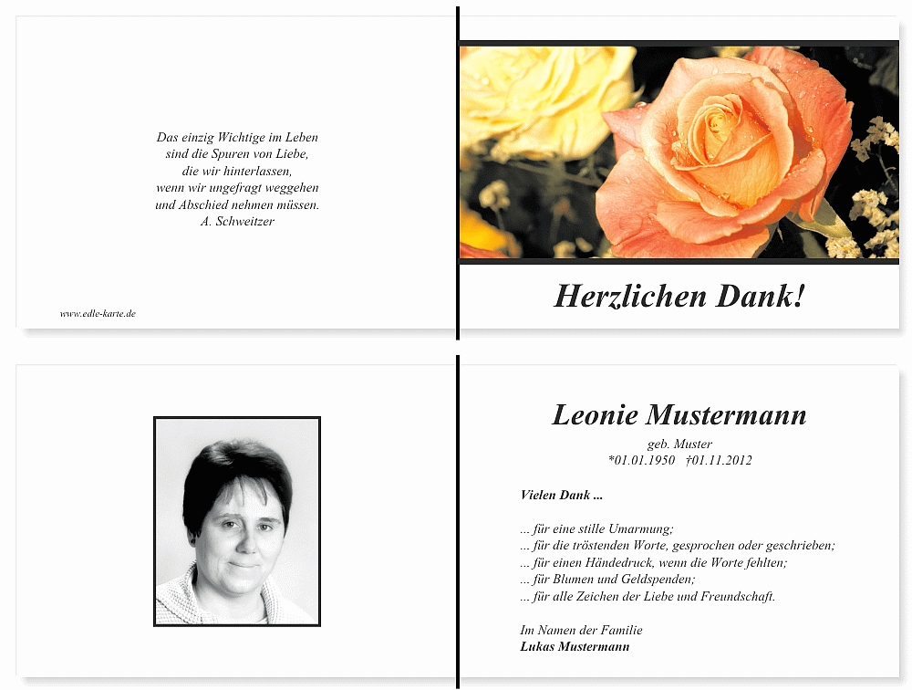 Danksagungskarten Trauer Danksagungskarten Trauer