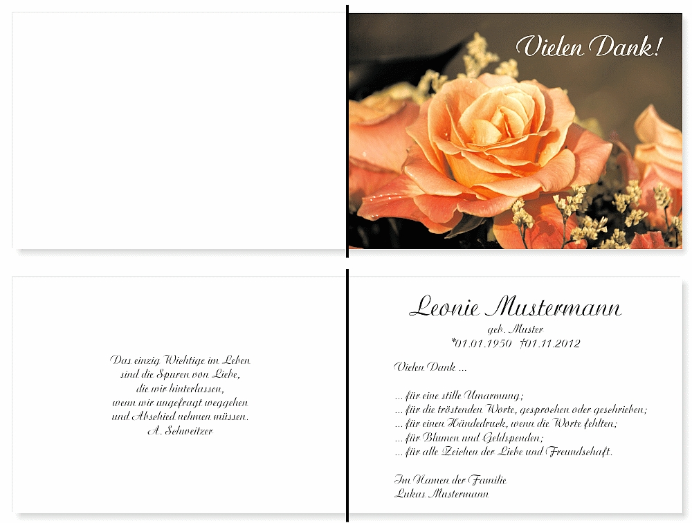 Danksagungskarten Trauer Danksagungskarten Trauer