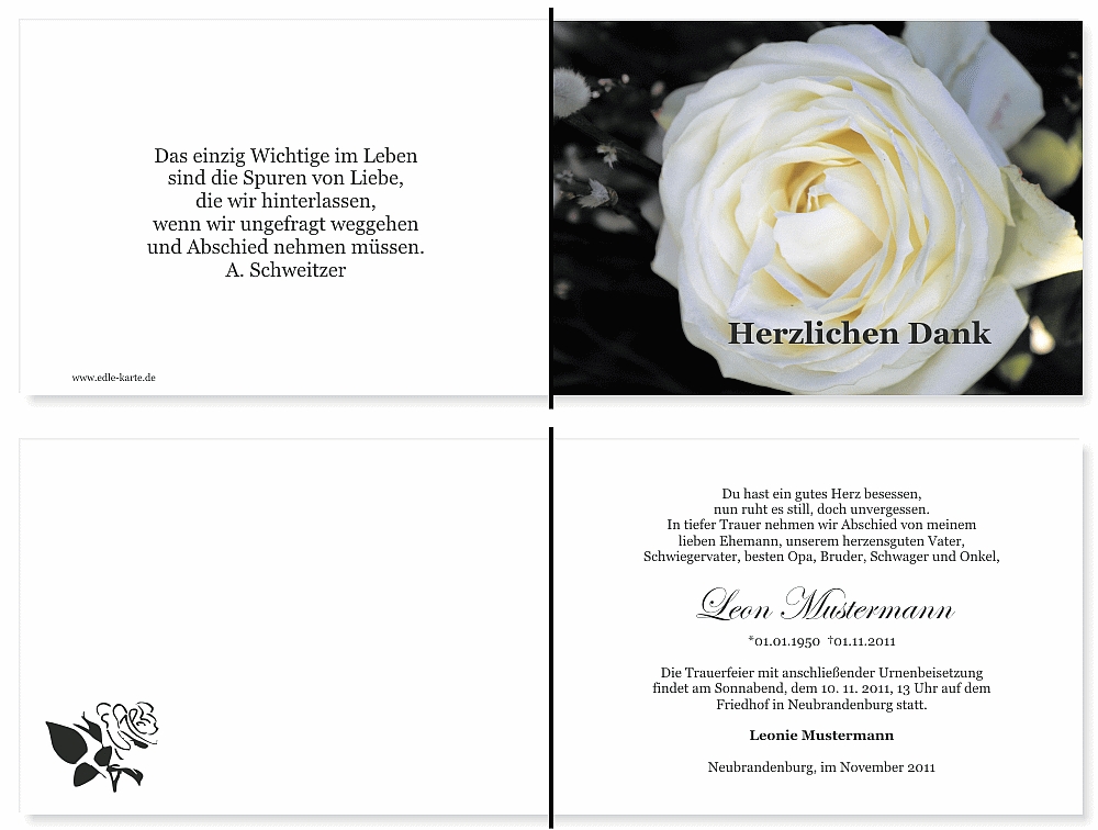 Danksagungskarten Trauer Danksagungskarten Trauer