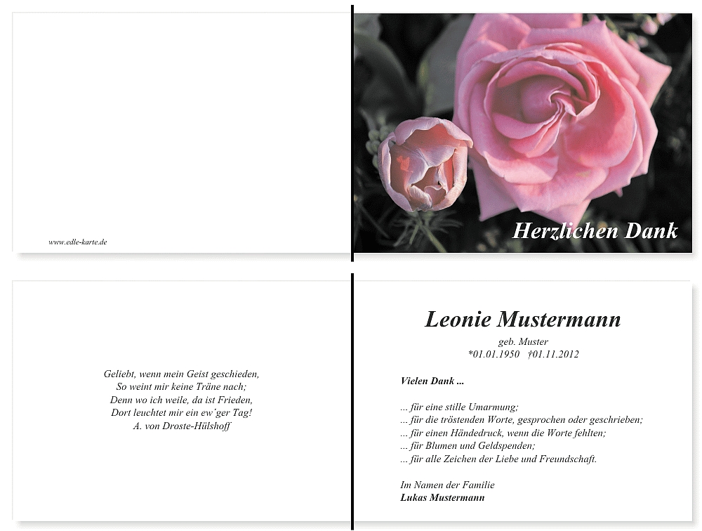 Danksagungskarten Trauer Danksagungskarten Trauer