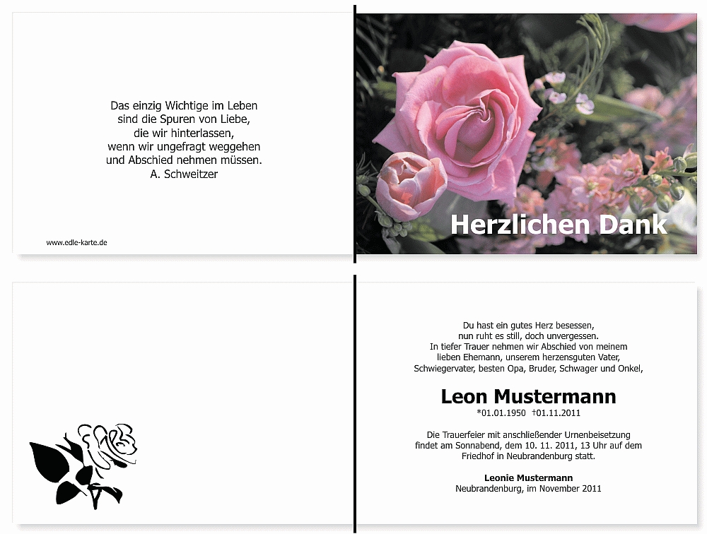 Danksagungskarten Trauer Danksagungskarten Trauer