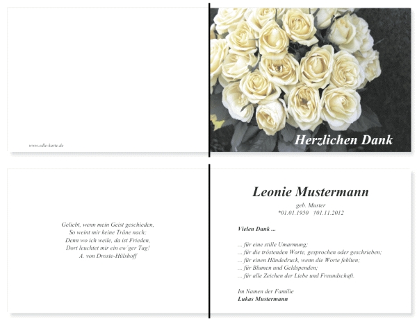 Danksagungskarten Trauer Danksagungskarten Trauer