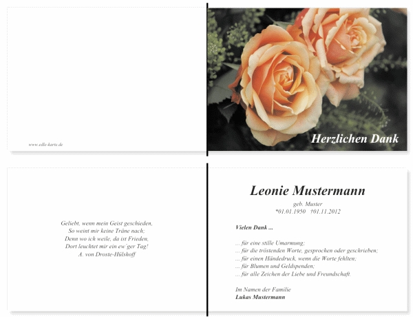 Danksagungskarten Trauer Danksagungskarten Trauer