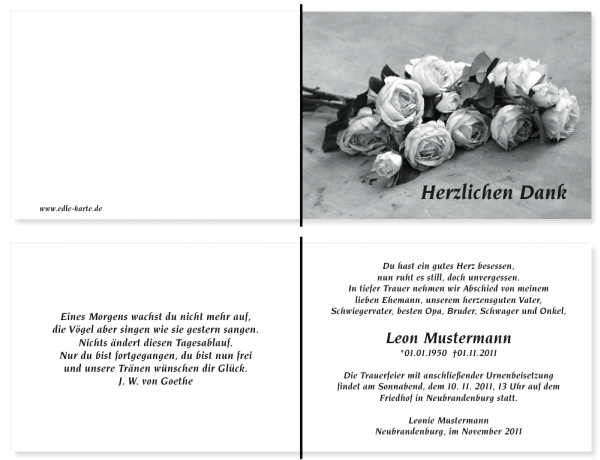 Danksagungskarten Trauer Danksagungskarten Trauer