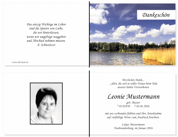 Danksagungskarten Trauer Danksagungskarten Trauer