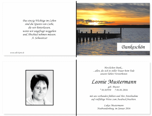 Danksagungskarten Trauer Danksagungskarten Trauer